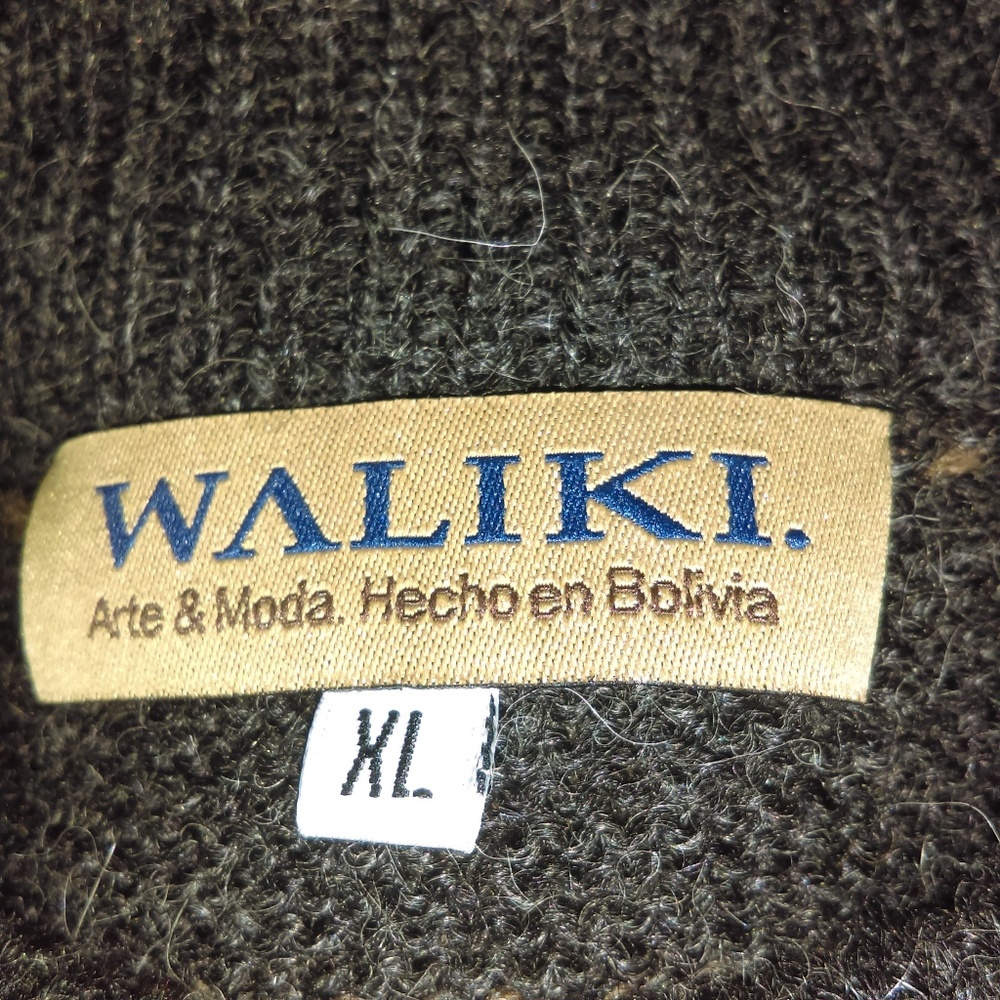 Waliki Mens 100% Alpaca Sweater Hand Loomed - Picture 5 of 6